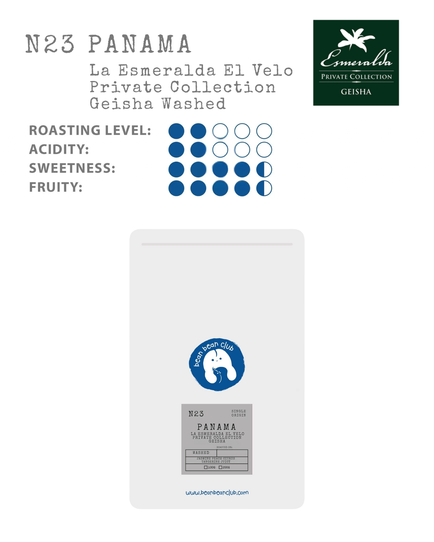 N23 - 巴拿馬 翡翠莊園 25產季 綠標瑰夏 水洗 (少量限定)