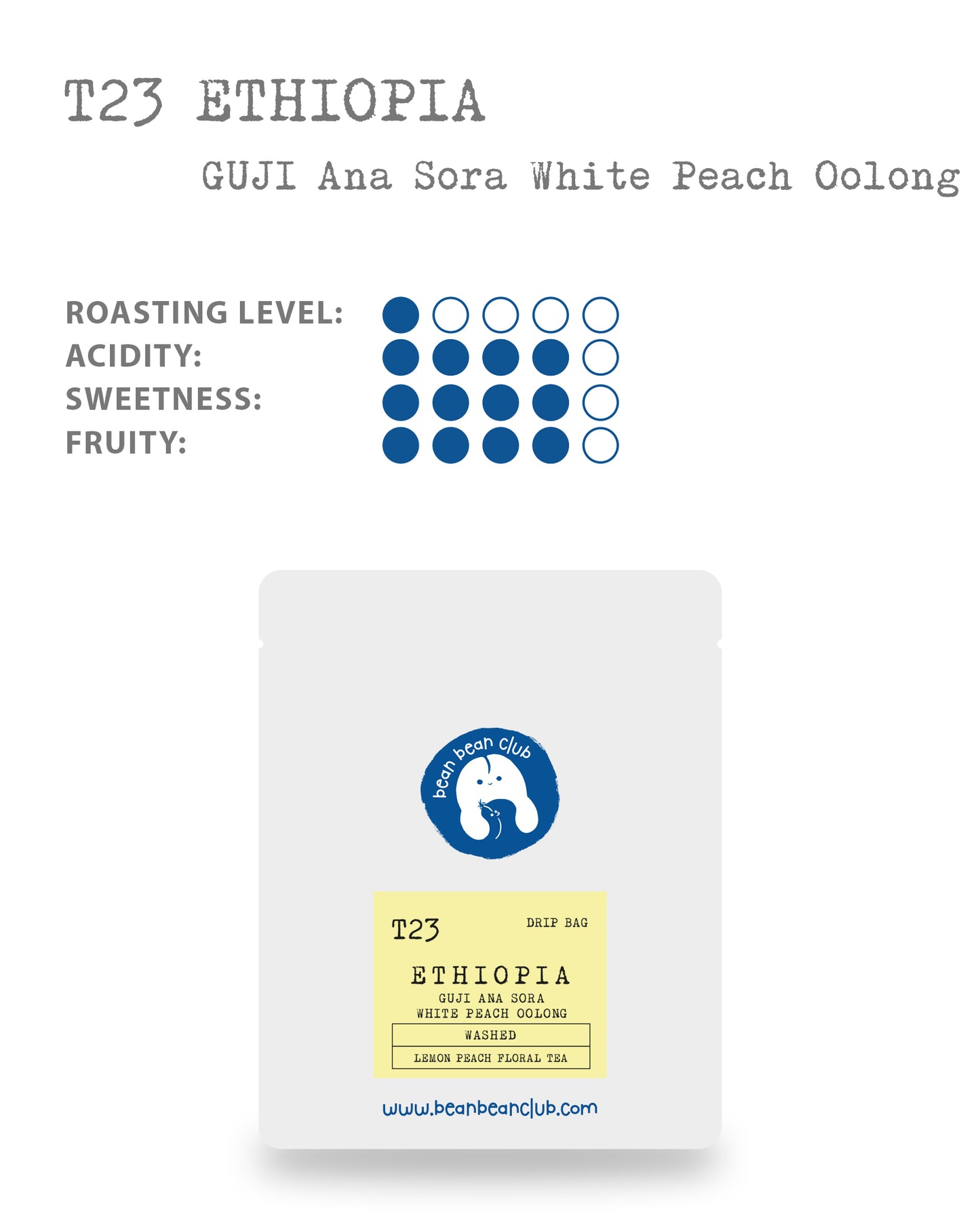 T23 - 埃塞俄比亞 古吉安娜索拉 白桃烏龍 酵素水洗 (掛耳包)