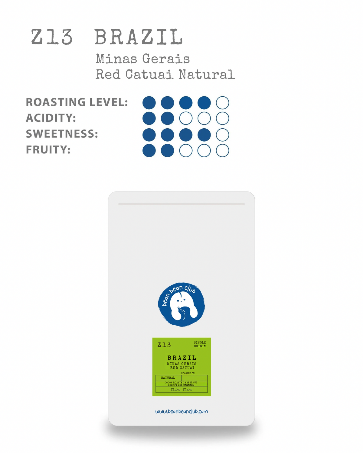 Z13 - Brazil Minas Gerais Red Catuai Peaberry Natural (For Nutty Lover)