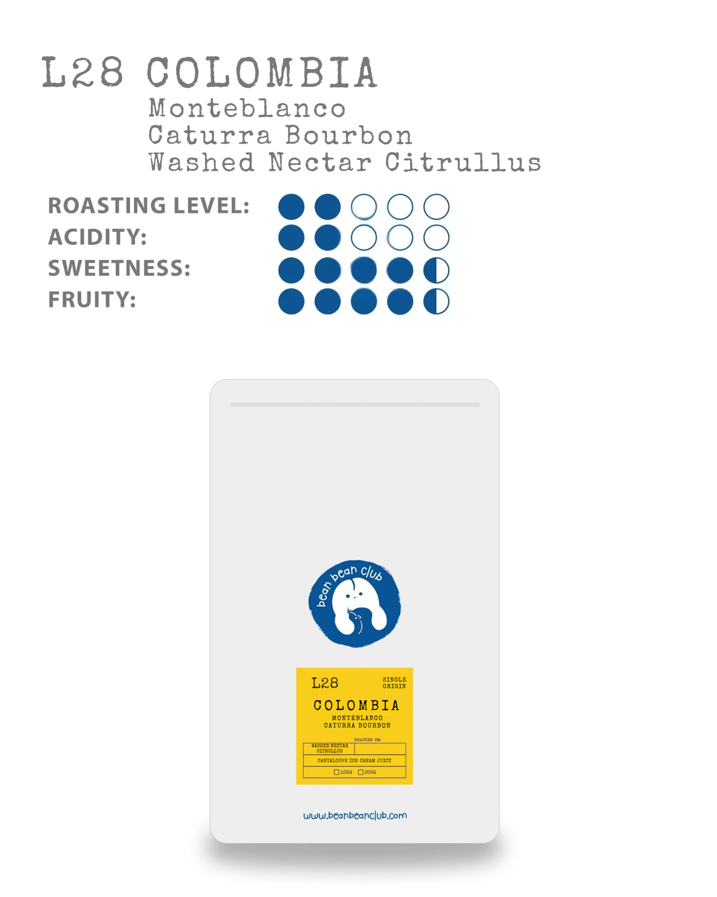 L28 - 哥倫比亞 白山莊園 蜜瓜雪糕 西瓜酵母發酵水洗(推介）