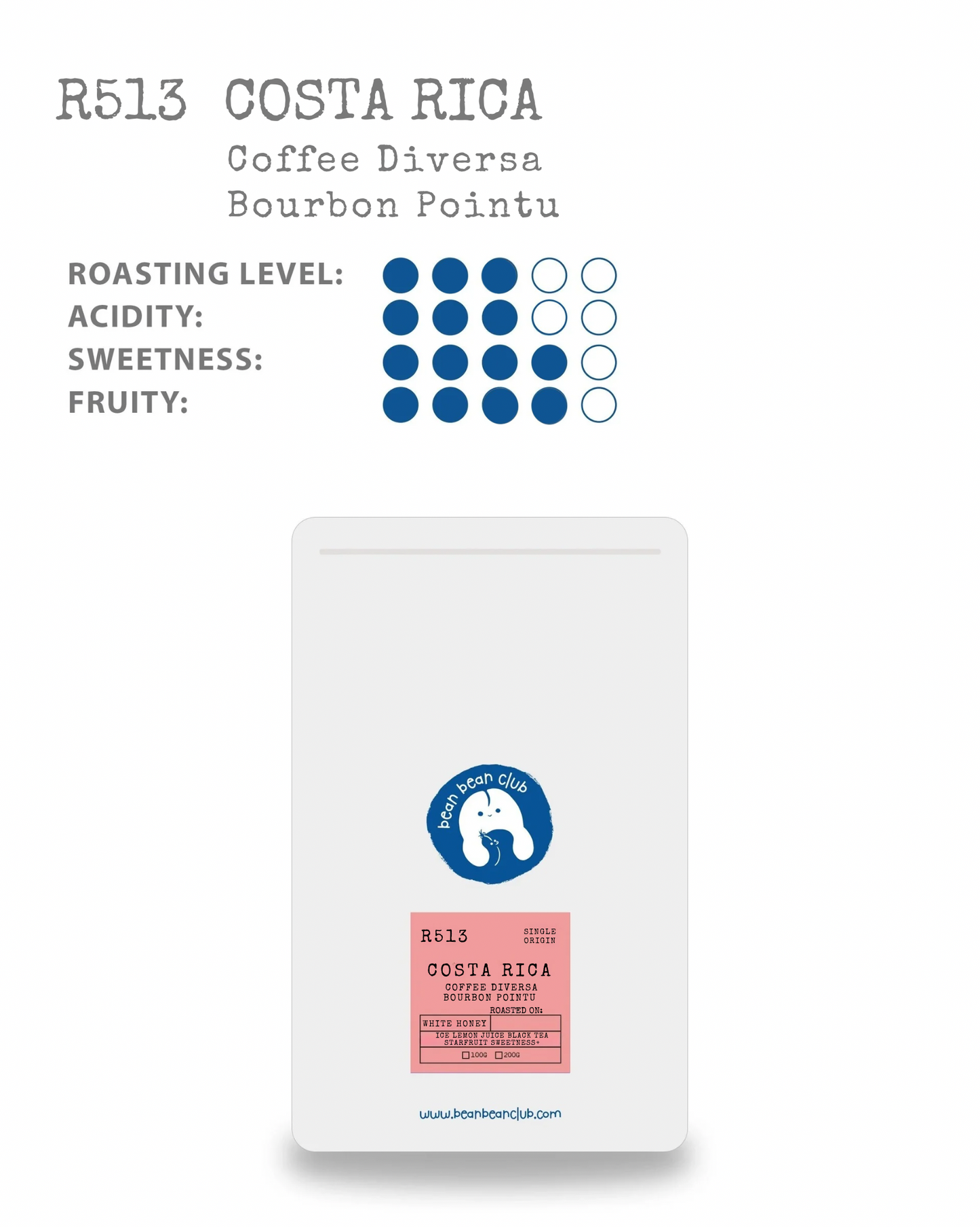 R513 - 哥斯達黎加 帝薇莎莊園 尖身波旁 白蜜處理（低咖啡因之選）